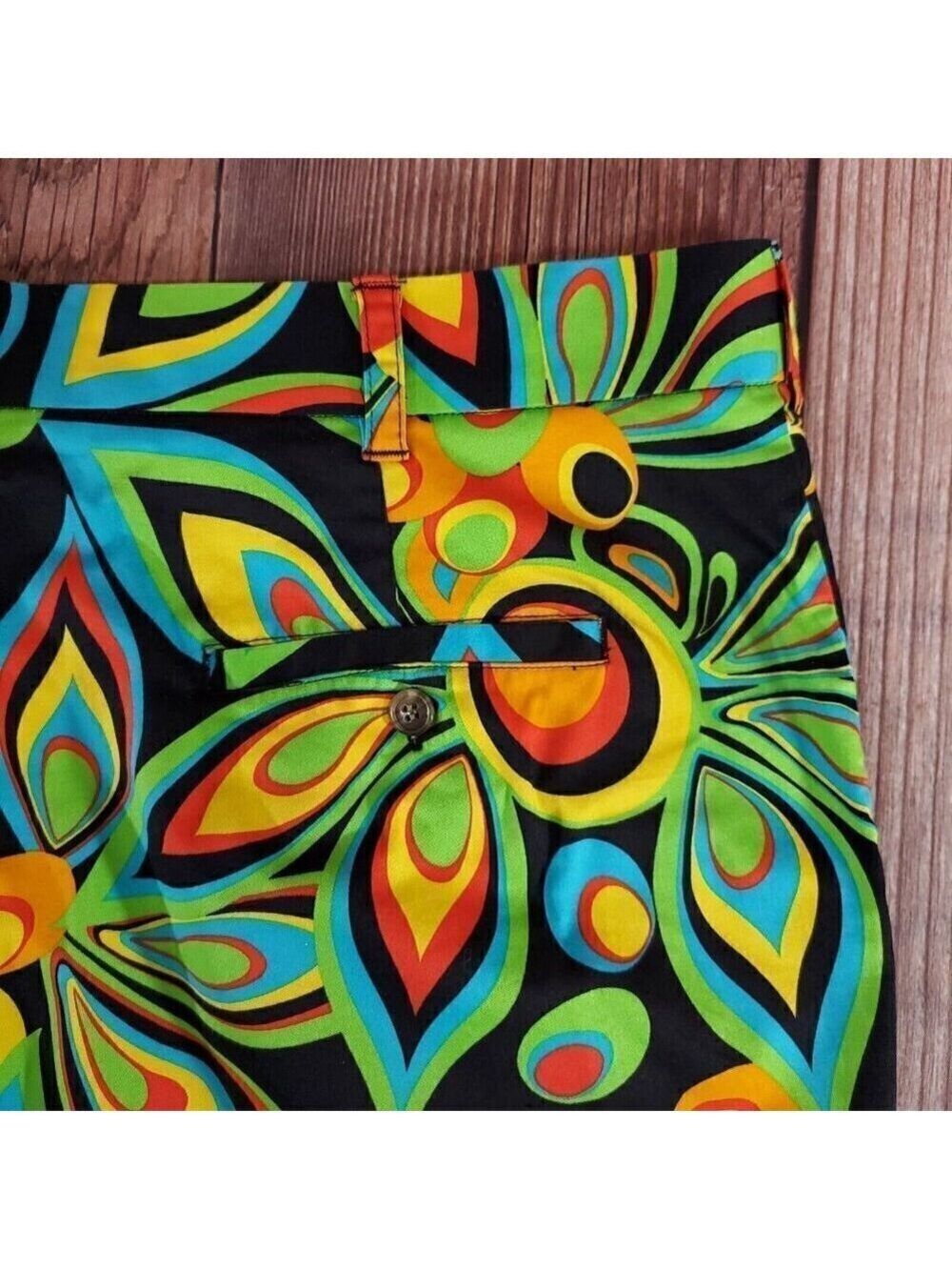Loudmouth Golf Mens Sz 40 Multicolor Floral Groovy Lightweight Shagadelic Shorts - Picture 8 of 11